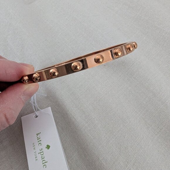 Kate Spade Beaded Dot Rose Gold Bangle Bracelet - Picture 5 of 6